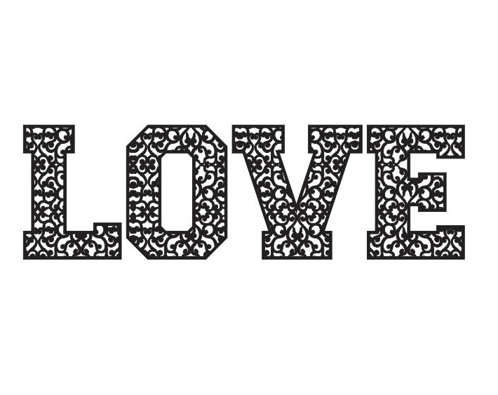 Download Vector word love in arabesque - DXF DOWNLOADS - Files for ...