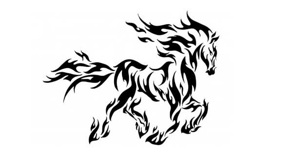 Download Horse on fire - FREE VECTOR - DXF DOWNLOADS - Files for Laser Cutting and CNC Router ArtCAM DXF ...