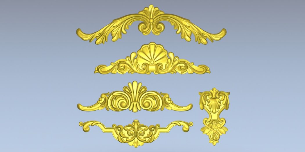 Pack 5 3D Relief Models Floral Carved Cnc File STL 1421 – DXF DOWNLOADS ...