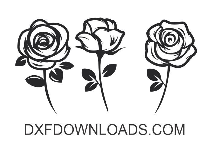 Download Free Dxf Svg Roses Dxf Downloads Files For Laser Cutting And Cnc Router Artcam Dxf Vectric Aspire Vcarve Mdf Crafts Woodworking