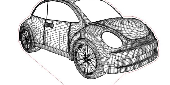 beatle wireframe 3d illusion to acrylic laser engrave – DXF DOWNLOADS ...