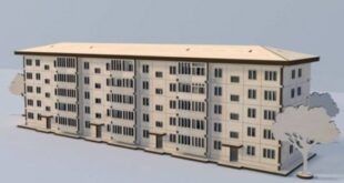 Condominium of houses apartments wooden model