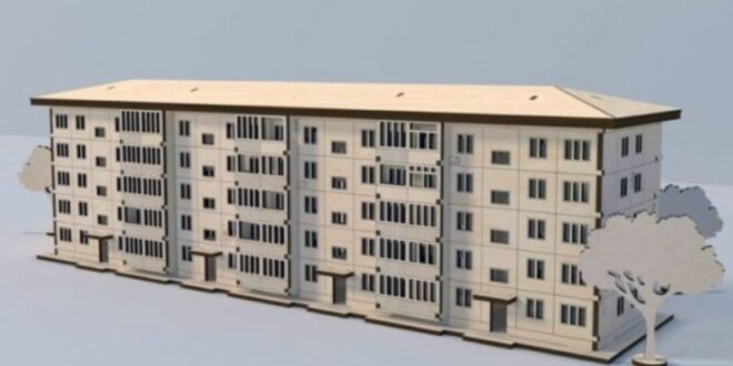 Condominium of houses apartments wooden model